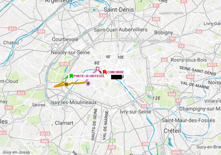 plan itinéraire ratp de Porte d