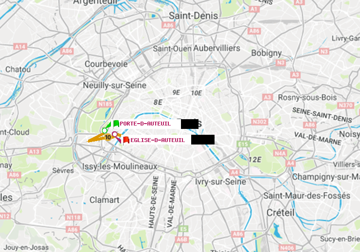 plan itinéraire ratp de Porte d