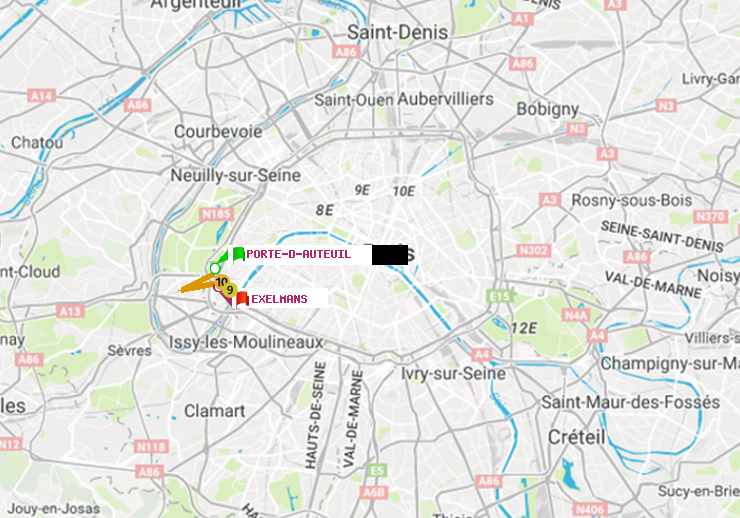 plan itinéraire ratp de Porte d
