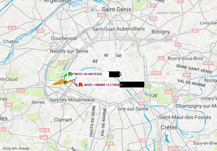 plan itinéraire ratp de Porte d