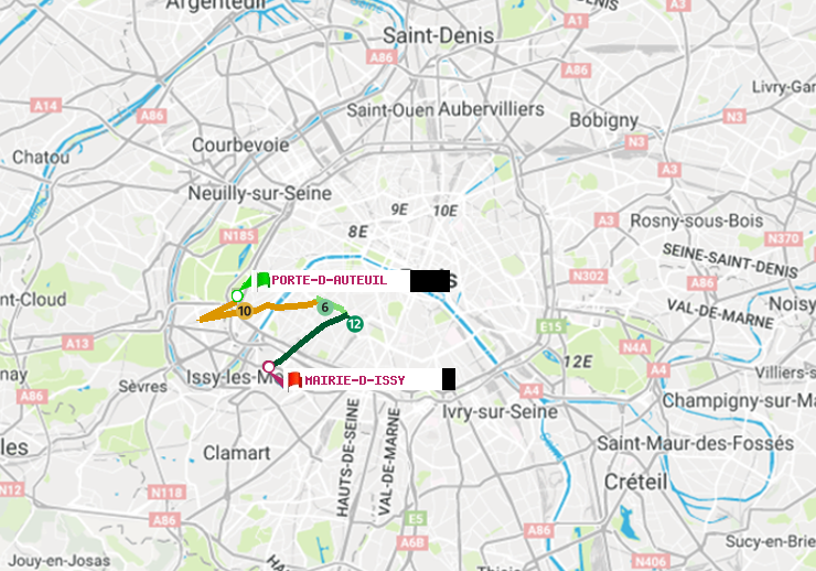 plan itinéraire ratp de Porte d