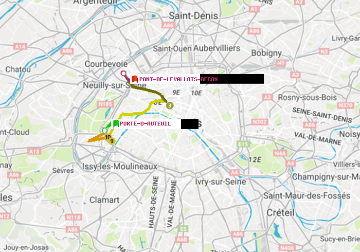plan itinéraire ratp de Porte d