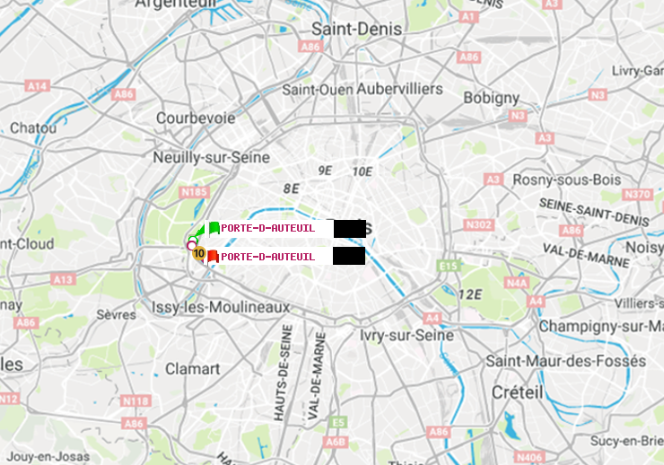 plan itinéraire ratp de Porte d