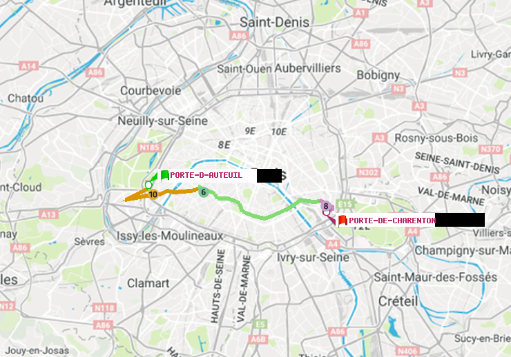plan itinéraire ratp de Porte d