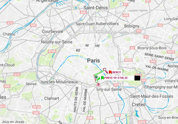 plan itinéraire ratp de Porte d