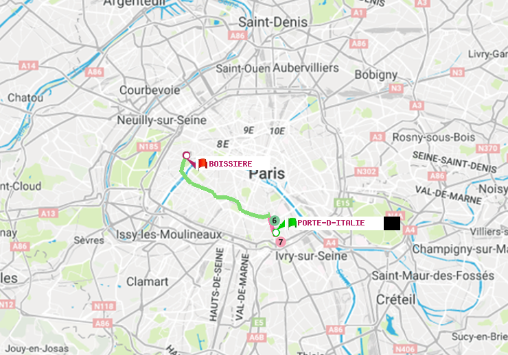 plan itinéraire ratp de Porte d