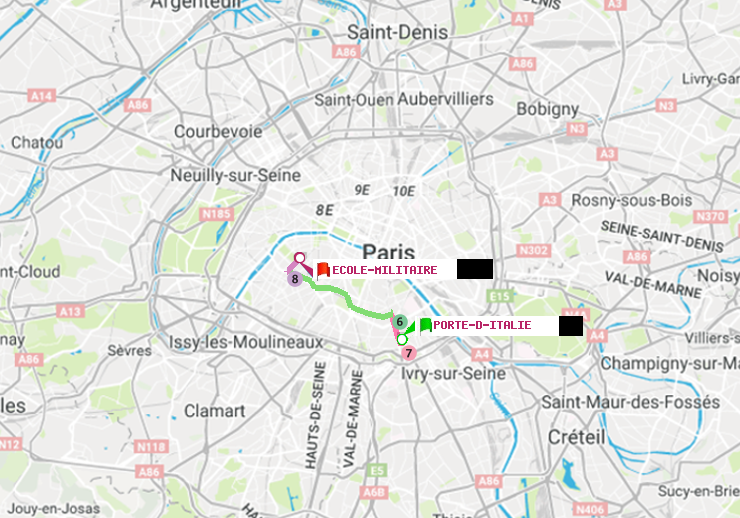 plan itinéraire ratp de Porte d