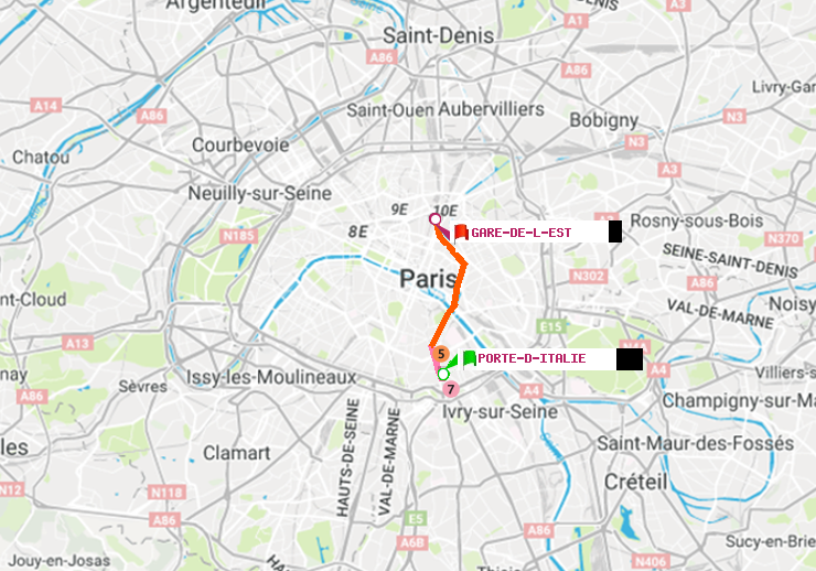 plan itinéraire ratp de Porte d