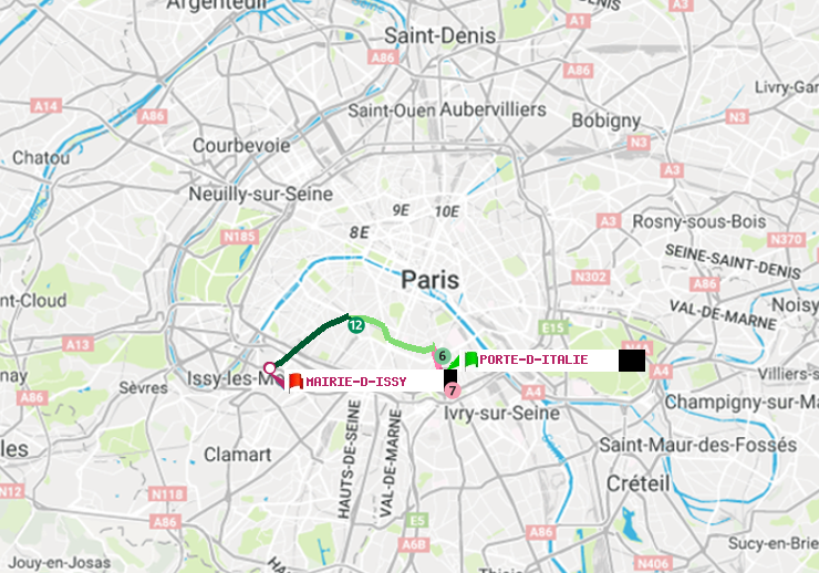 plan itinéraire ratp de Porte d