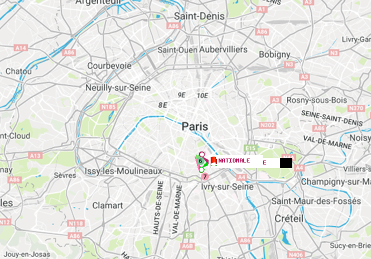 plan itinéraire ratp de Porte d
