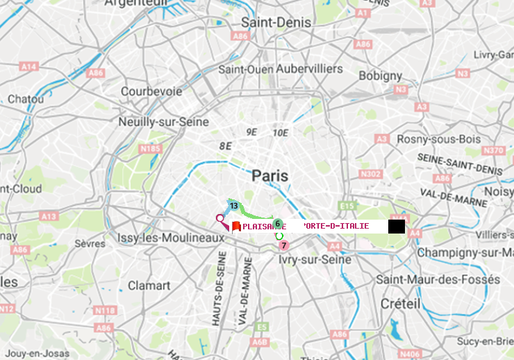 plan itinéraire ratp de Porte d