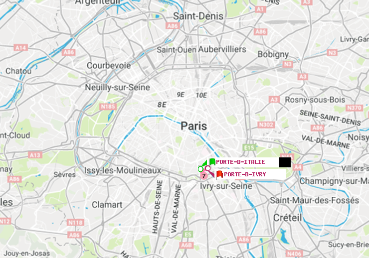 plan itinéraire ratp de Porte d