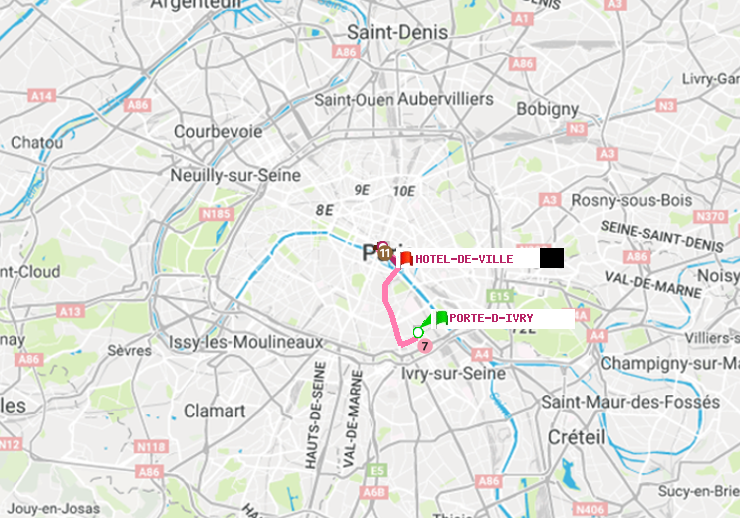 plan itinéraire ratp de Porte d