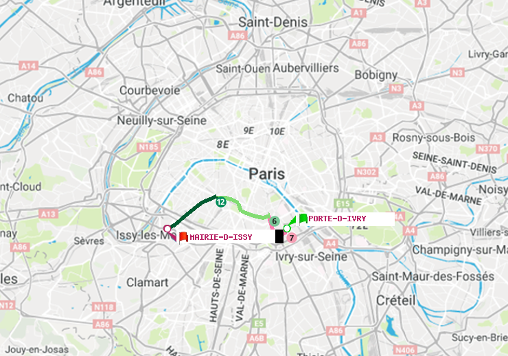 plan itinéraire ratp de Porte d