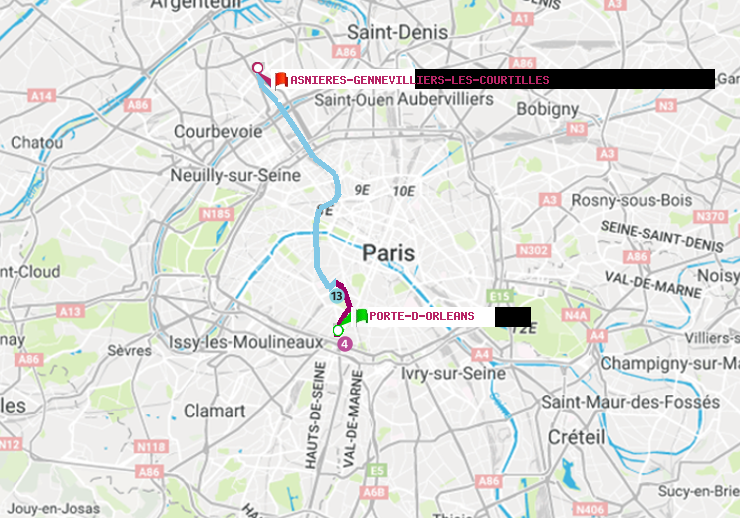 plan itinéraire ratp de Porte d