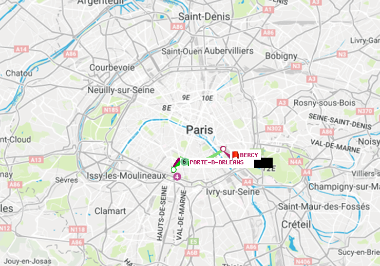 plan itinéraire ratp de Porte d