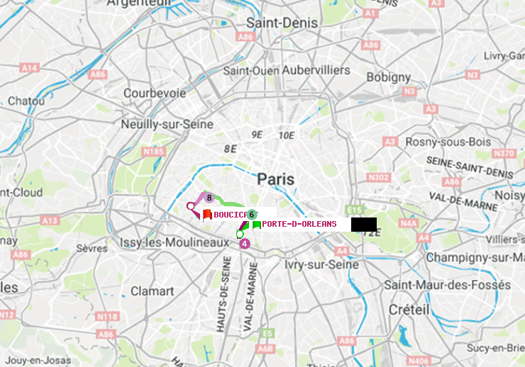 plan itinéraire ratp de Porte d