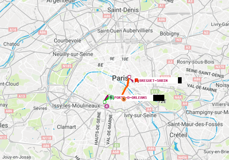 plan itinéraire ratp de Porte d
