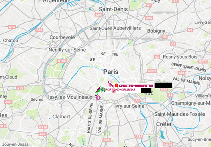 plan itinéraire ratp de Porte d