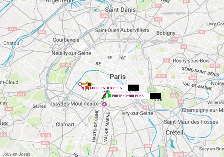 plan itinéraire ratp de Porte d