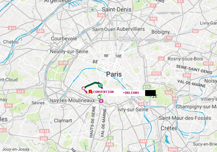 plan itinéraire ratp de Porte d
