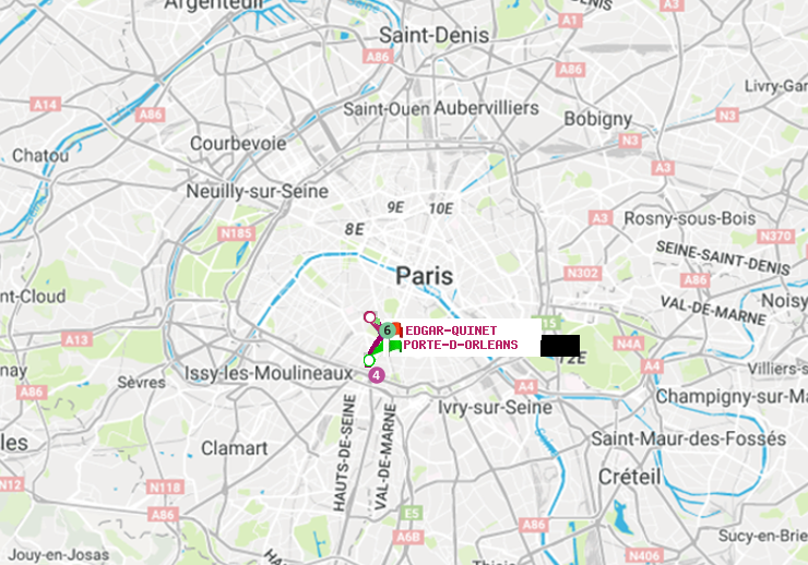 plan itinéraire ratp de Porte d