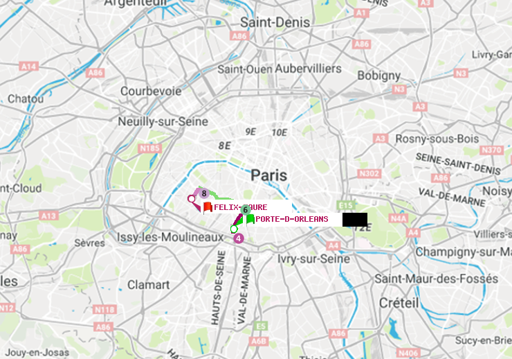 plan itinéraire ratp de Porte d