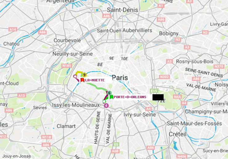plan itinéraire ratp de Porte d