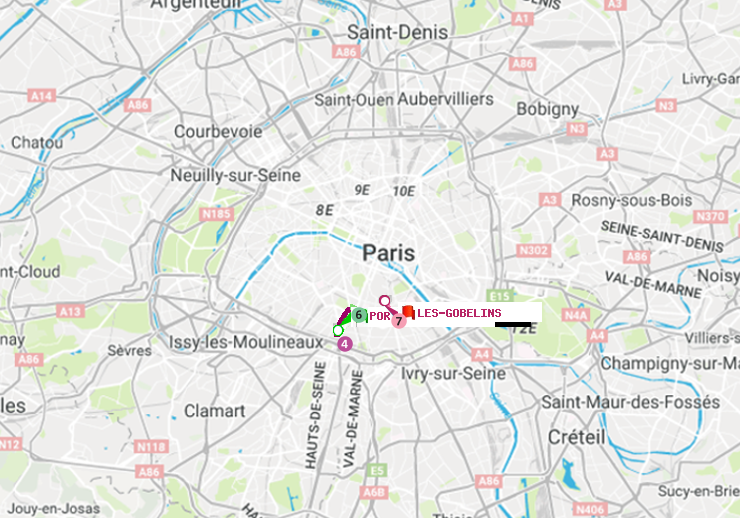 plan itinéraire ratp de Porte d