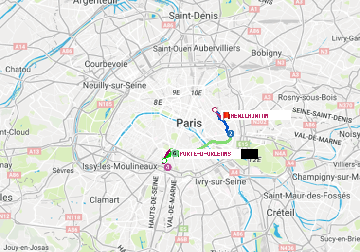 plan itinéraire ratp de Porte d