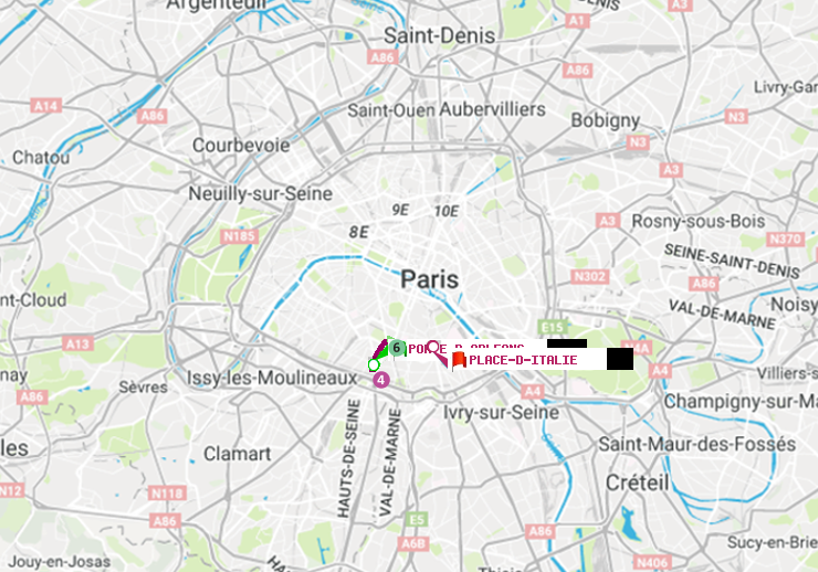 plan itinéraire ratp de Porte d