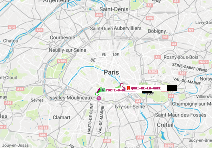 plan itinéraire ratp de Porte d
