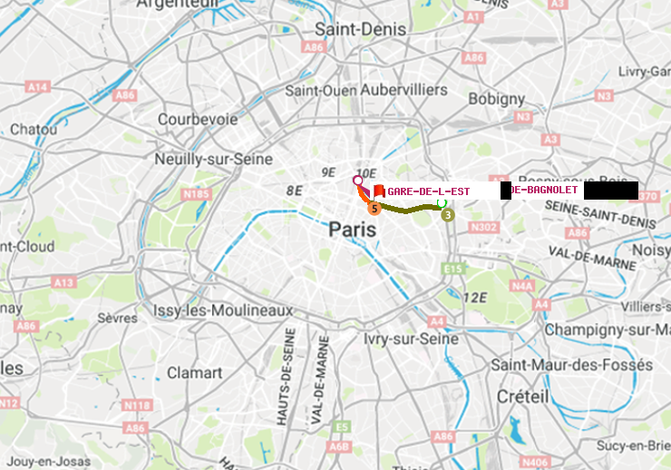 plan itinéraire ratp de Porte de Bagnolet à Gare de l