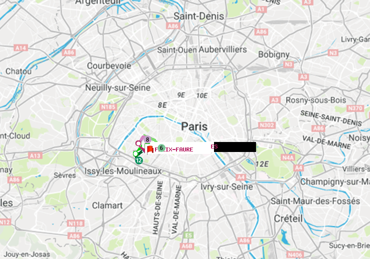 plan itinéraire ratp de Porte de Versailles à Félix Faure