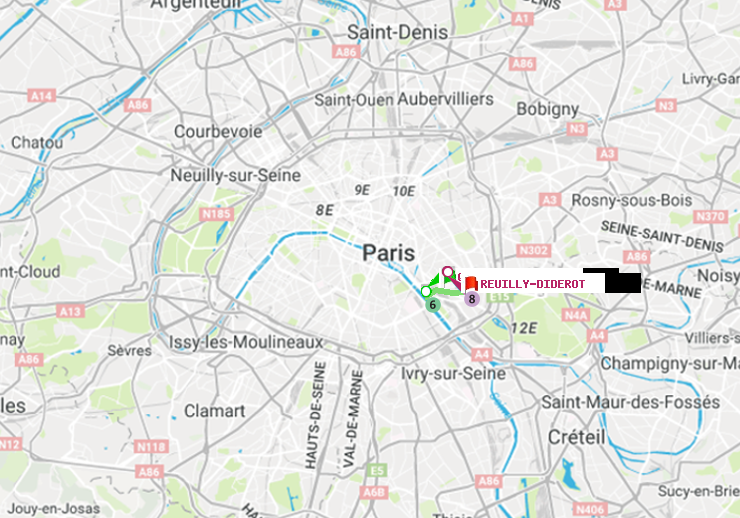 plan itinéraire ratp de Quai de la Gare à Reuilly-Diderot