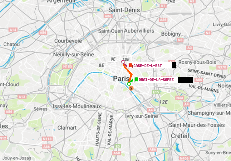 plan itinéraire ratp de Quai de la Rapée à Gare de l