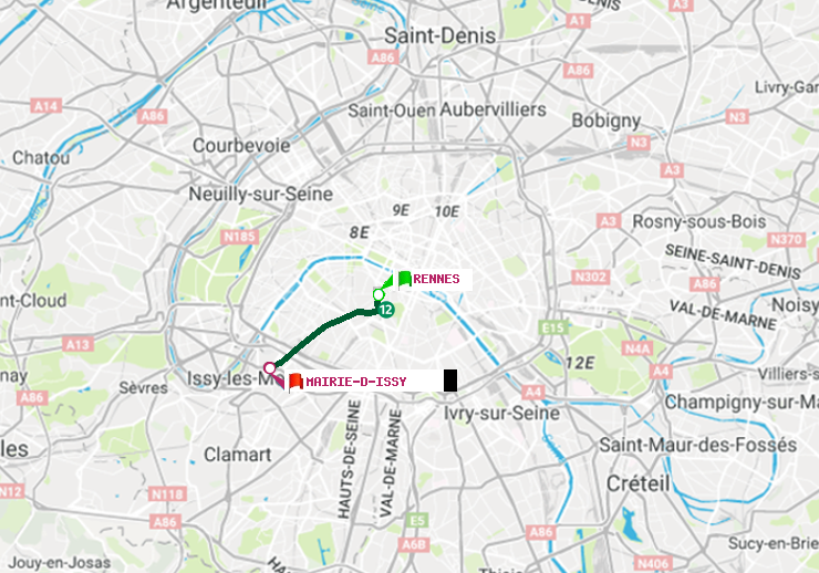 plan itinéraire ratp de Rennes à Mairie d