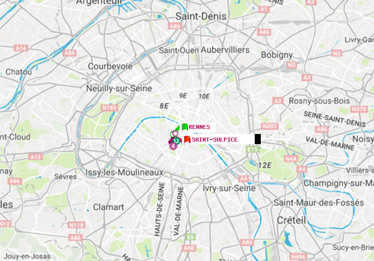 plan itinéraire ratp de Rennes à Saint-Sulpice