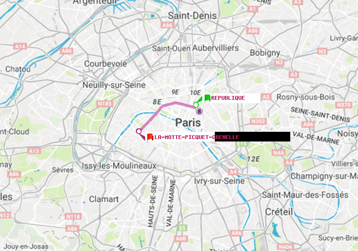 plan itinéraire ratp de République à La Motte-Picquet-Grenelle