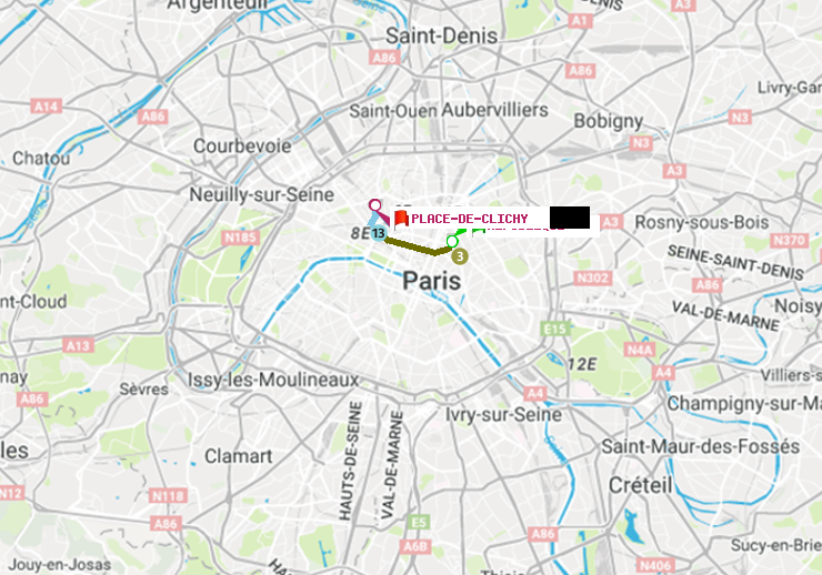 plan itinéraire ratp de République à Place de Clichy
