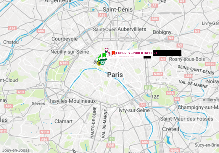 plan itinéraire ratp de Saint-Augustin à Lamarck-Caulaincourt