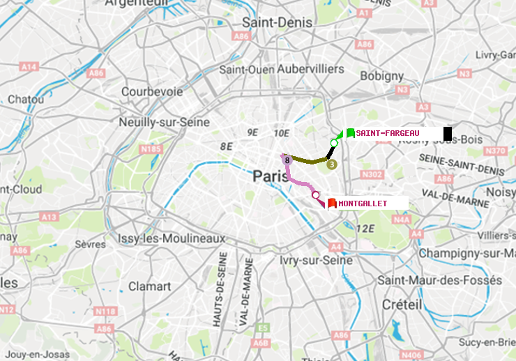 plan itinéraire ratp de Saint-Fargeau à Montgallet