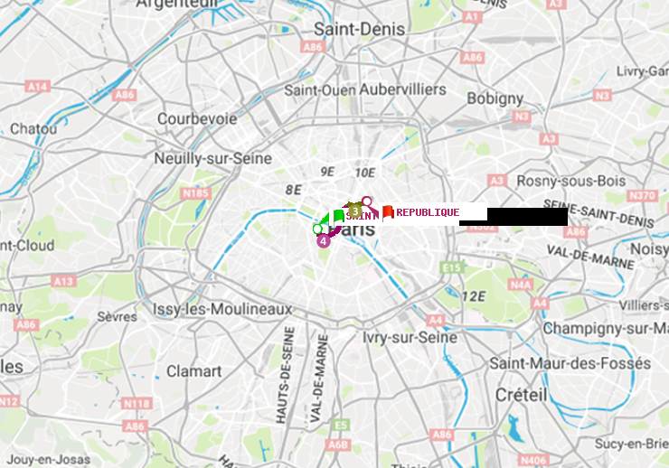 plan itinéraire ratp de Saint-Germain des Prés à République