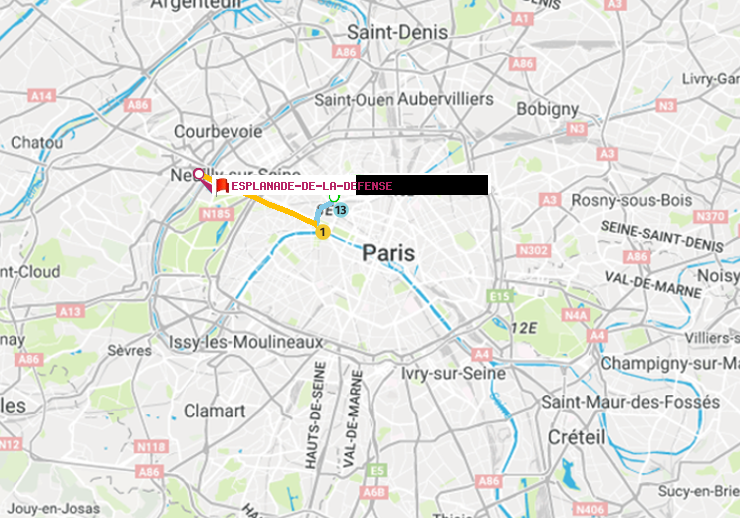 plan itinéraire ratp de Saint-Lazare à Esplanade de la Défense