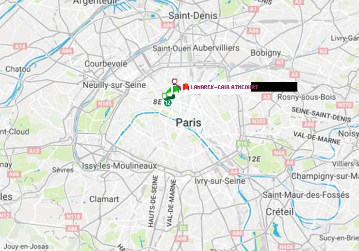 plan itinéraire ratp de Saint-Lazare à Lamarck-Caulaincourt