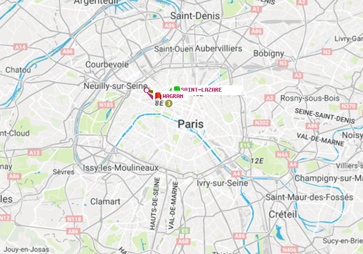 Métro Paris : itinéraire de Saint-Lazare à Wagram