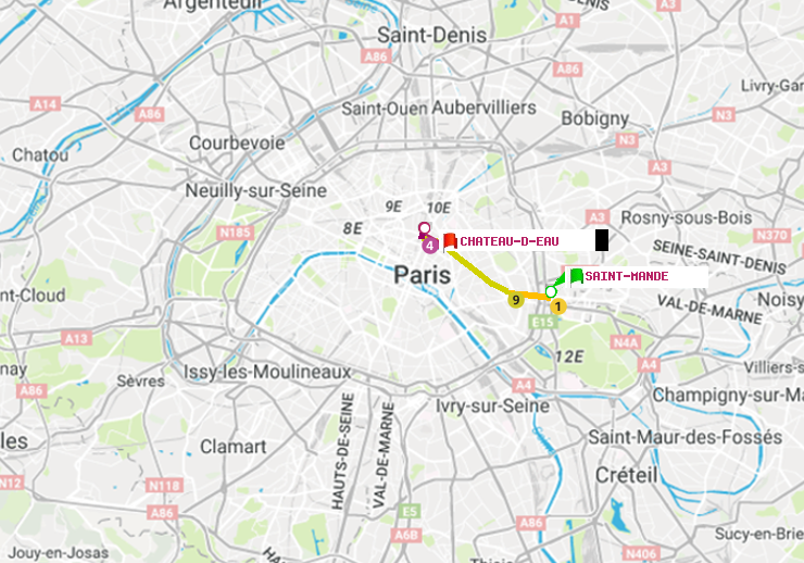 plan itinéraire ratp de Saint-Mandé à Château d