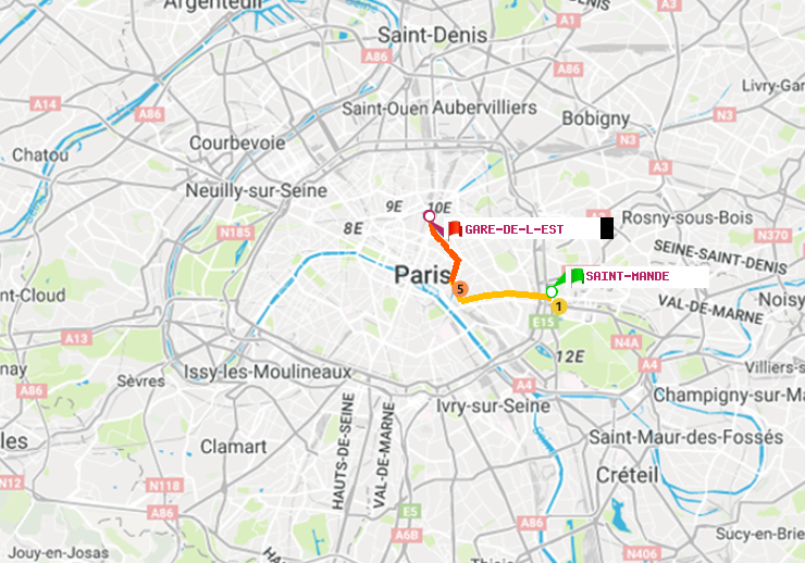plan itinéraire ratp de Saint-Mandé à Gare de l