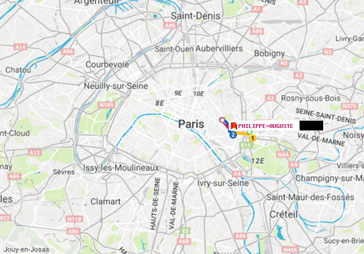 plan itinéraire ratp de Saint-Mandé à Philippe Auguste