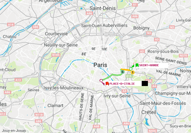plan itinéraire ratp de Saint-Mandé à Place d